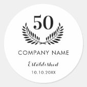 Sticker Rond Nom de l'entreprise année d'établissement (Devant)
