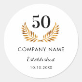Sticker Rond Nom de l'entreprise année d'or établie (Devant)
