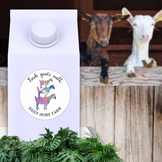 Sticker Rond Nom de l'entreprise de lait de chèvre