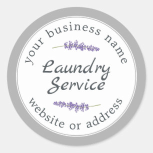 Sticker Rond Nom de l'entreprise de service de blanchisserie mo