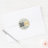 Sticker Rond Nom de l'entreprise sauge vert logo qr code (Enveloppe)