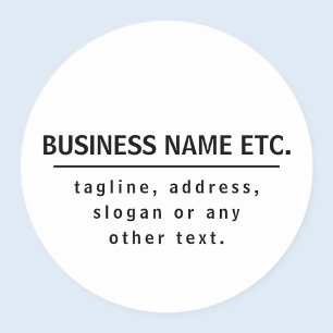 Sticker Rond Nom de l'entreprise & Slogan/autre texte Noir &