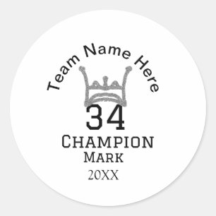 Sticker Rond nom de l'équipe ajouter nom du joueur date sports