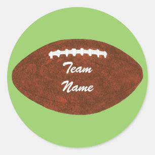 Sticker Rond Nom de l'équipe personnalisée Football, autocollan