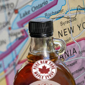 Sticker Rond Nom de l'État avec le mini-Étiquette de sirop d'ér