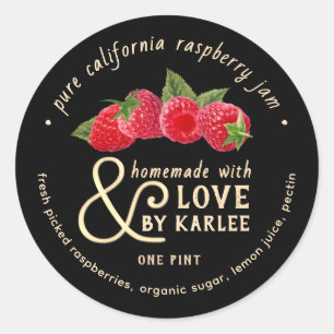 Sticker Rond Nom de l'État Fait maison avec amour Pure confitur