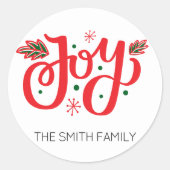 Sticker Rond Nom de l'étiquette cadeau de Noël personnalisé (Devant)