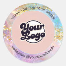 Nom de logo personnalisé holographique IG Rose Mer