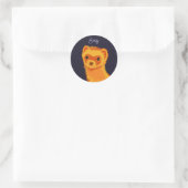 Sticker Rond Nom de mère du furet d'art Cute (Sac)