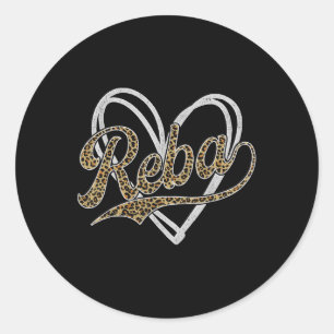 Sticker Rond Nom de Reba vintage Style Rétro 70s 80s Premier Po