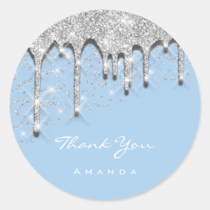Sticker Rond Nom de remerciement 16e Baby shower Parties scinti