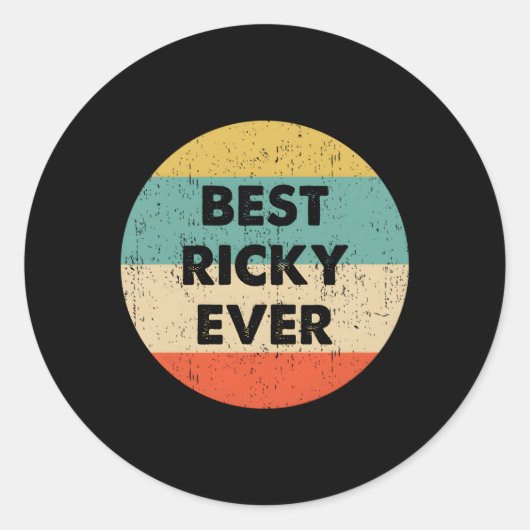 Sticker Rond Nom de Ricky (Devant)