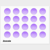 Sticker Rond Nom de script cursif & ombre violet clair modifiab (Feuille)