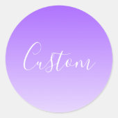 Sticker Rond Nom de script cursif & ombre violet clair modifiab (Devant)