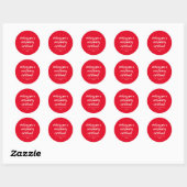 Sticker Rond Nom de script de pinceau rouge de Noël audacieux e (Feuille)
