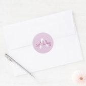Sticker Rond Nom de script & monogramme | Magenta & Violet clai (Enveloppe)