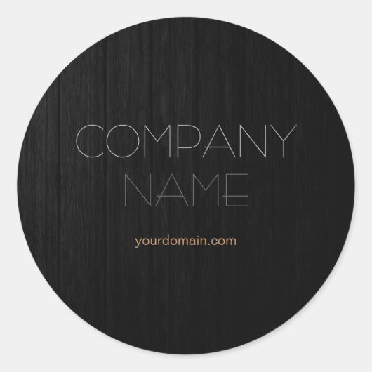 Sticker Rond Nom de société en bois gris élégant tendance (Devant)