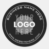 Sticker Rond Nom de votre entreprise, site Web + image téléchar (Devant)