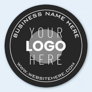 Sticker Rond Nom de votre entreprise, site Web + image téléchar