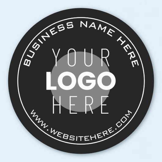 Sticker Rond Nom de votre entreprise, site Web + image téléchar