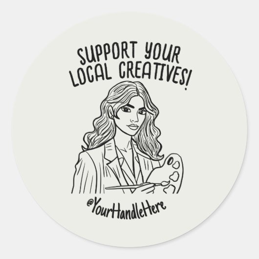 Sticker Rond Nom d'entreprise personnalisé Prise en charge de v (Devant)