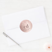 Sticker Rond Nom des gouttes d'or rose (Enveloppe)