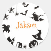 Sticker Rond Nom d'Halloween migre (Devant)