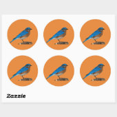 Sticker Rond nom d'oiseau bleu, oiseau bleu, amant d'oiseau ble (Feuille)