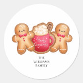 Sticker Rond Nom du cacao de pain d'épice de Noël (Devant)