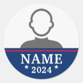 Sticker Rond Nom du candidat photo de campagne électorale (Devant)