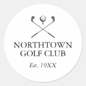 Sticker Rond Nom du Club de Golf Classique (Devant)