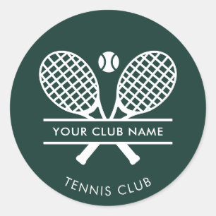 Sticker Rond Nom du club Tennis Sports Vert N'importe quelle co
