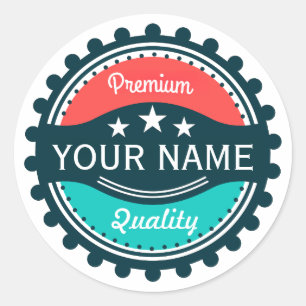 Sticker Rond Nom du joueur de golf personnalisé Red Green