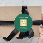 Sticker Rond Nom du logo de l'entreprise adresse verte