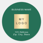 Sticker Rond Nom du logo de l'entreprise adresse verte (Devant)