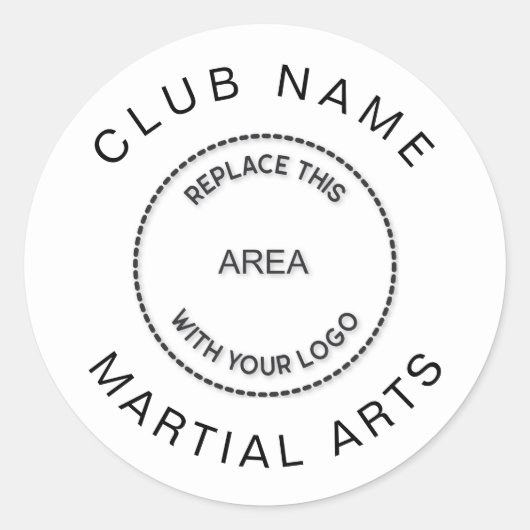 Sticker Rond Nom du logo du Martial Arts Club (Devant)