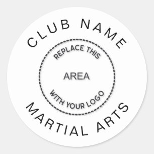 Sticker Rond Nom du logo du Martial Arts Club