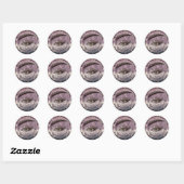 Sticker Rond Nom du logo EyelashMerci Parties scintillant gris  (Feuille)