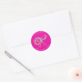 Sticker Rond Nom du logo Merci Holographe Pinky (Enveloppe)