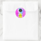 Sticker Rond Nom du logo Merci Parties scintillant d'entreprise (Sac)