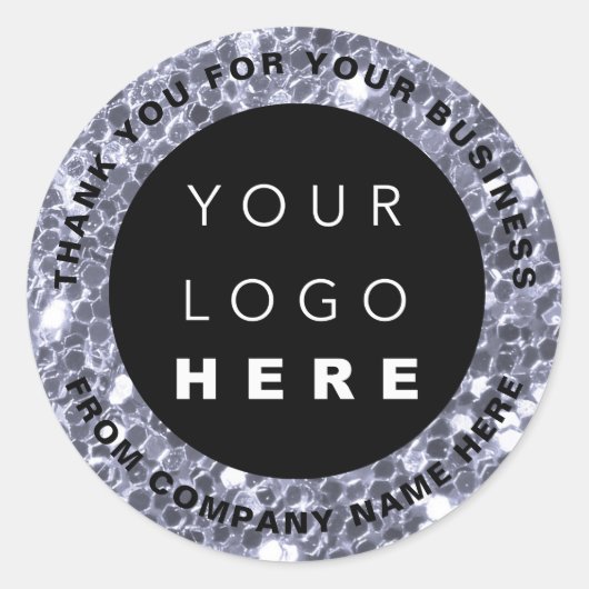 Sticker Rond Nom du logo Merci Web Blue Spark Boutique Parties  (Devant)