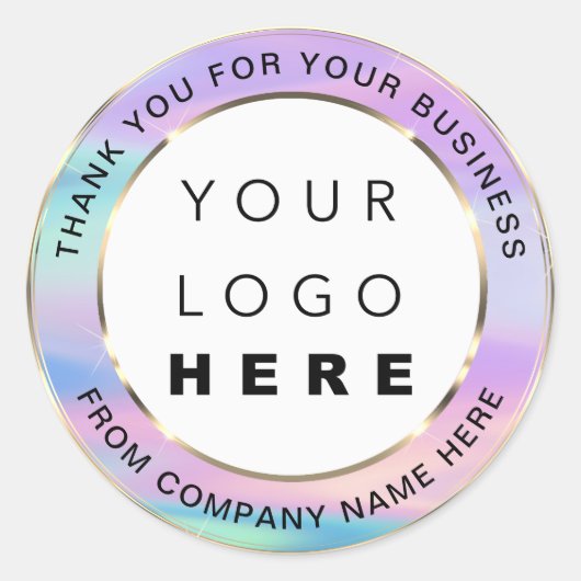 Sticker Rond Nom du logo Merci Web Gold Rose Holohraph (Devant)