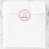 Sticker Rond Nom du logo Merci Web Shopping Argent gris rose (Sac)