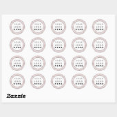 Sticker Rond Nom du logo Merci Web Shopping Gris Silver Blush (Feuille)