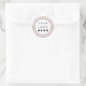 Sticker Rond Nom du logo Merci Web Shopping Gris Silver Blush (Sac)