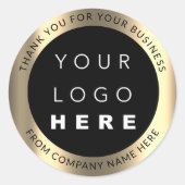 Sticker Rond Nom du logo personnalisé Web Golden Modern Merci (Devant)