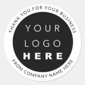 Sticker Rond Nom du logo personnalisé Web Modern WhiteThank you (Devant)