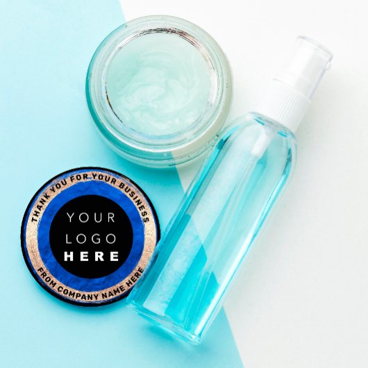 Sticker Rond Nom du logo personnalisé Web Seal Gold Royal Blue