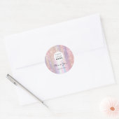 Sticker Rond Nom du Merci 16e Rose nuptial Holographe QrCode (Enveloppe)