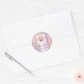 Sticker Rond Nom du Merci 16e Rose nuptiale Code Qr Photo (Enveloppe)